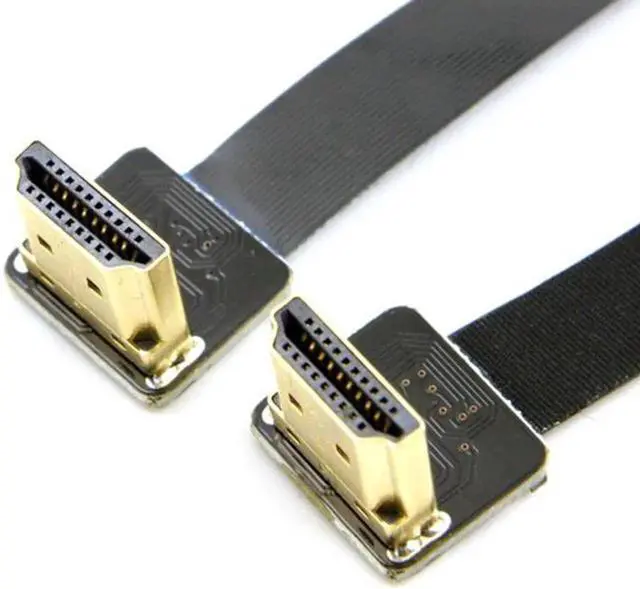 Main image of JAENFONG Dual 90 Degree Up Angled HDMI Type A Male to Male HDTV FPC Flat Cable for FPV HDTV Multicopter Aerial Photography