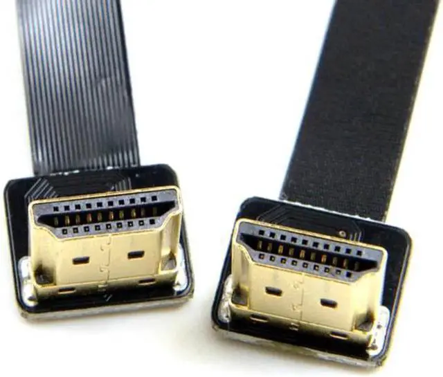 Alt view image 4 of 7 - JAENFONG Dual 90 Degree Up Angled HDMI Type A Male to Male HDTV FPC Flat Cable for FPV HDTV Multicopter Aerial Photography