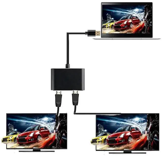 Alt view image 2 of 4 - USB C Docking Station 4K HD USB 3.0 Hub Adapter Dock Dual Screen USB Splitter 2 Ports for Laptop PC Computer for Mobile Phone