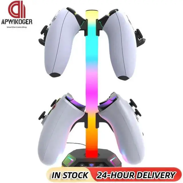 Main image of RGB Earphone Hanger 9 Light Modes for Desk W/ USB +Type C Charging +USB Data Ports for PS5/PS4/Xbox/Switch Pro Gamepad & Headset
