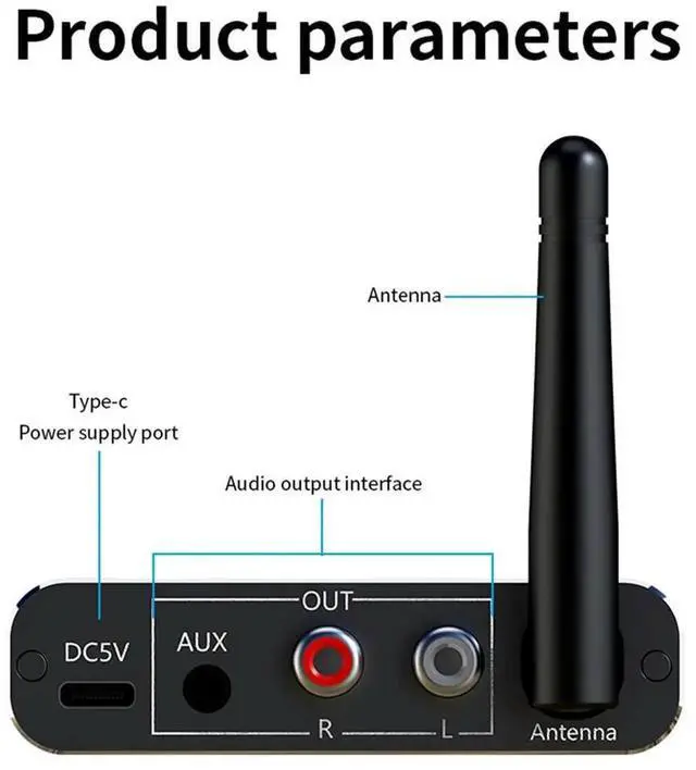 Alt view image 4 of 4 - BT 5.4 Audio Receiver Support U-Disk Playback TF Card Wireless Stereo Music Adapter Wireless Audio Adapter for TV Car Speaker