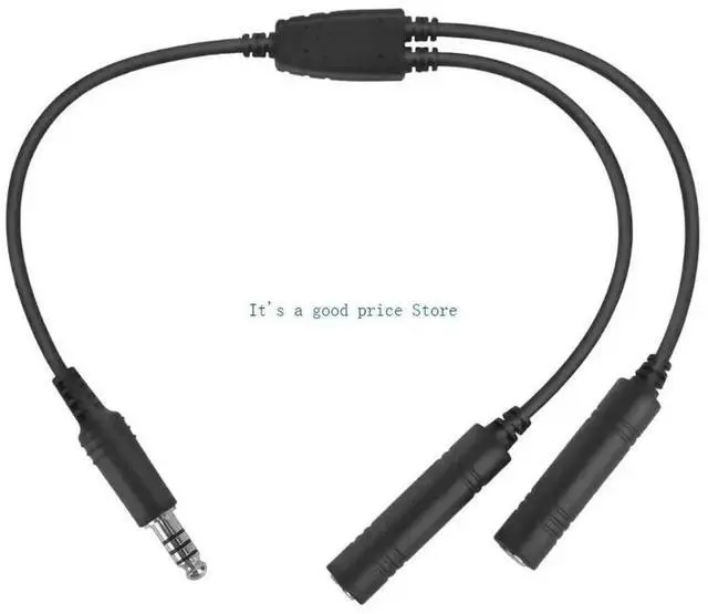 Alt view image 6 of 7 - Aviation Headset Adapter Cable Converts Double Plugs to U174/U Helicopter Connector 7.1mm Tactical Earmuff Interfaces