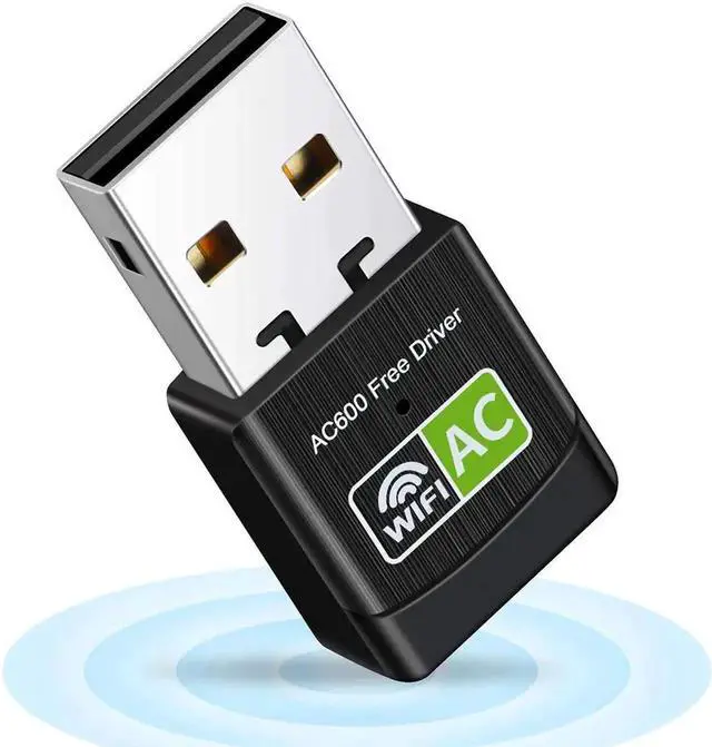 Main image of USB WiFi Adapter WiFi dongle AC600Mbps Hi-Speed USB Plug WiFi Network Adapter Desktop Wireless Adapter Network USB High Speed Dual-Frequency Desktop/Laptop, Support Windows10 / 8/7 / Vista/XP (Black)