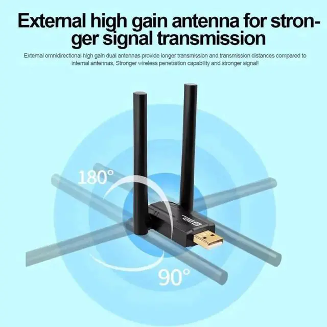Alt view image 2 of 7 - AX900 WiFi 6 Wireless Adapter, 2.4G & 5GHz Dual Band 802.11AC Wireless Network Card WiFi Antenna Wifi Receiver, 900Mbps USB WiFi Adapter with 5dBi Antenna for Laptop Desktop PC Windows Linux