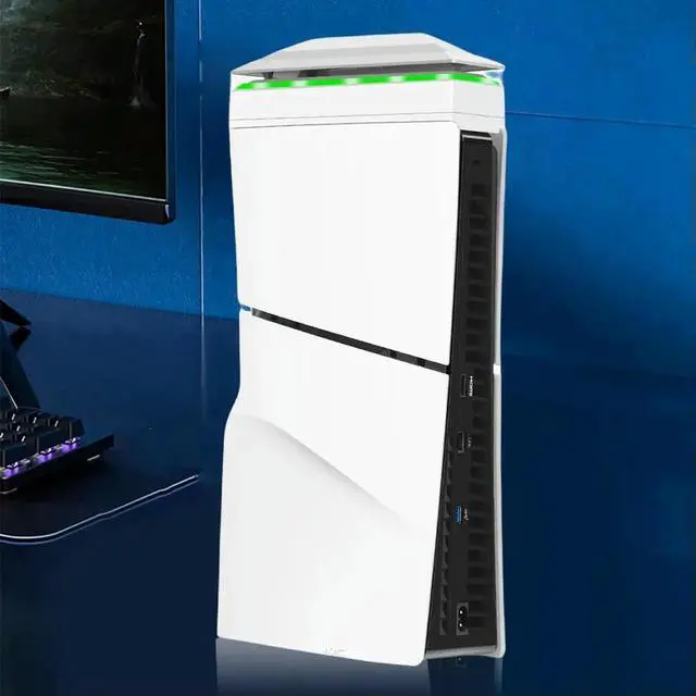 Alt view image 4 of 4 - Console Cooling Fan with Dust Cover Colorful LED Light 2 USB Port Cooling Fan 3 Speed Upper RGB Cooling Fan for PS5 Slim Console