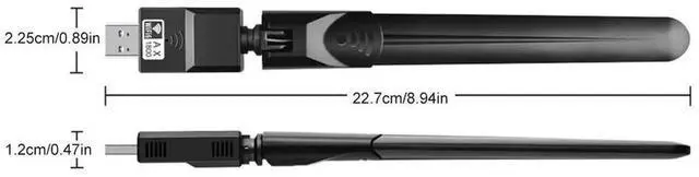 Alt view image 4 of 4 - USB Adapter 1800Mbps 6 Wireless Network Card Dual Band 5GHz 2.4GHz 6dBi Antenna Plug and Play for Laptop Desktop