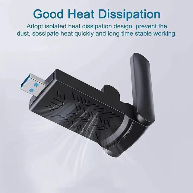 Alt view image 4 of 7 - 1200Mbps USB WiFi Adapter, AC1200 Dual Band WiFi Dongle Receiver, Support 5Ghz 867Mbps 2.4Ghz 300Mbps, USB 3.0 Wireless Adapter for PC / Desktop / Laptop Windows10 / 8.1 / 8/7 / XP, Mac 10.5-10.15