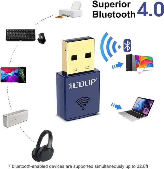 Alt view image 4 of 6 - JAENFONG USB Bluetooth WiFi Adapter, Wireless Nano USB Network Adapter for Laptop Desktop PC Wi-Fi Dongle Compatible with Windows 10/7/8/8.1/XP Mac OS X 10.6 - 10.15.3