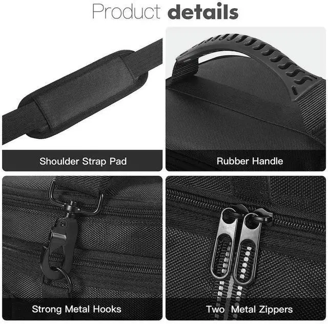 Alt view image 5 of 7 - Carrying Case for Ef Ecoflow River 2 Portable Power Station Bag Travel Bag Multiple Pockets with Shoulder Strap & Handle