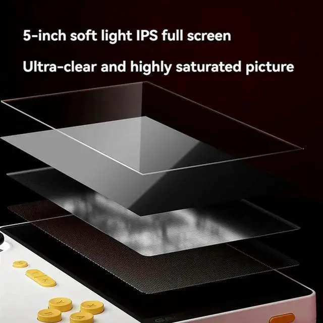 Alt view image 3 of 7 - E5 Handheld Video Game Console 64G 15000 Games 5Inch HD Retro Game Console 6000Mah Support 13 Emulators