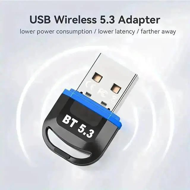 Alt view image 2 of 7 - JAENFONG USB Bluetooth 5.3 Adapter for PC, Plug & Play BT5.3 Bluetooth Dongle Receiver Long Range Support Windows 11/10/8.1 for Desktop Laptop Keyboard Mouse Headset (Blue)