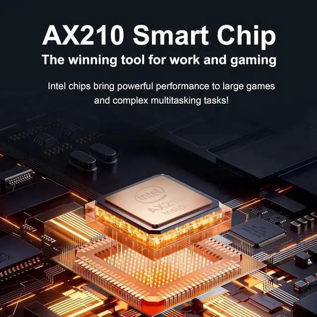 Alt view image 2 of 5 - WiFi 6E PCIe Card | In-t-el AX210 Chip | 5400Mbps Tri-Band 2.4GHz/5GHz/6GHz WiFi Adapter| Bluetooth 5.3 | Low Latency Wireless Adapter WiFi Card for Gaming&Streaming | Windows 10/11 Compatible