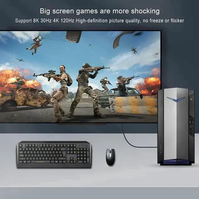 Alt view image 5 of 7 - JAENFONG 8K 4K HDMI to DisplayPort Cable, 3.3Ft HDMI to DisplayPort Cord HDMI in to DP Cable Out for Xbox One/360/PS4/PS5/Mac Mini, PC to Monitor