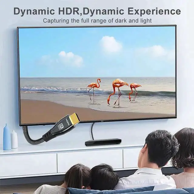 Alt view image 7 of 7 - JAENFONG 8K HDMI Cable 6.6 FT, HDMI 2.1 Ultra HD High Speed Cable 48Gbps,8K 60Hz, HDCP 2.2, 4:4:4 HDR, eARC, Compatible with PS5, PS4, Xbox Series X, Xbox One, QLED TV, Roku TV