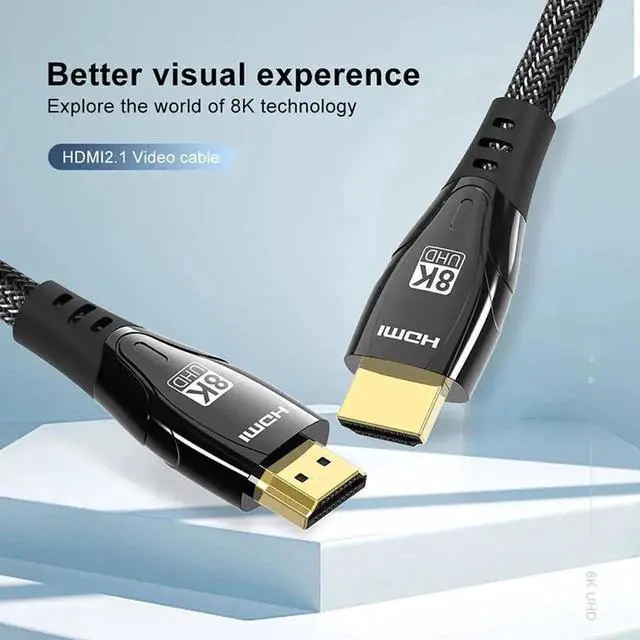 Alt view image 5 of 7 - JAENFONG 8K HDMI Cable 6.6 FT, HDMI 2.1 Ultra HD High Speed Cable 48Gbps,8K 60Hz, HDCP 2.2, 4:4:4 HDR, eARC, Compatible with PS5, PS4, Xbox Series X, Xbox One, QLED TV, Roku TV