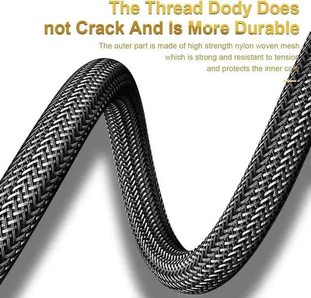 Alt view image 3 of 7 - JAENFONG 8K HDMI Cable 2.1 48Gbps 10FT/3M, Ultra High Speed HDMI Braided Cord-4K@120Hz 8K@60Hz, DTS:X, HDCP 2.2 & 2.3, Dynamic HDR HDR10 eARC Compatible with Roku TV/PS5/HDTV/Blu-ray