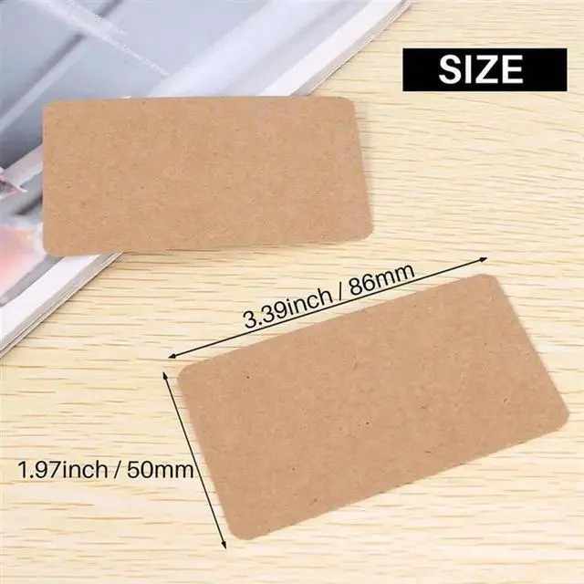 Alt view image 4 of 4 - 1000Pcs Blank Kraft Paper Business Cards Word Card Message Card DIY Gift Card