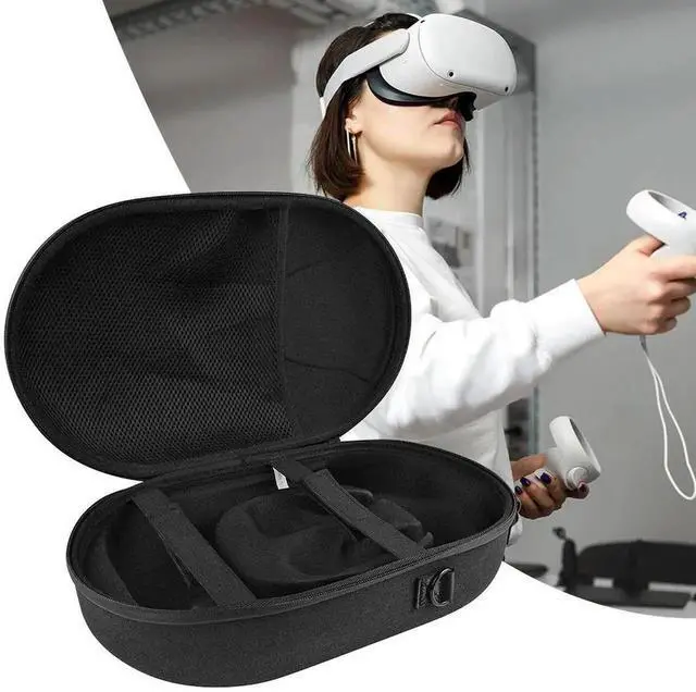 Alt view image 4 of 7 - EVA Carrying Bag Case Waterproof Hard Shell Case Adjustable Shoulder Strap Shockproof Anti-Scratch for Quest 3 VR Headset