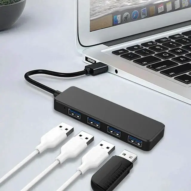 Alt view image 7 of 7 - JAENFONG USB Hub, 4 Port USB 3.0 Data Hub, Ultra-Slim Data USB Splitter for Mobile SSD, MacBook, Mac Pro/ Mini, iMac, Chromebook, Surface Pro, USB Flash Drives, Notebook PC, XPS, and More