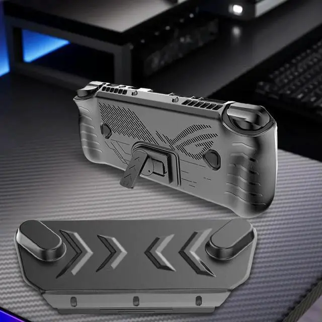 Alt view image 3 of 7 - For ROG Ally X TPU Protector Shell Sleeve Anti-Scratch with Stand Shell Sleeve Case with Thumb Grip Caps & Screen Protector