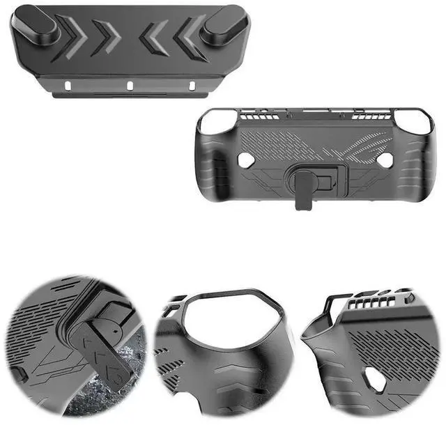Alt view image 4 of 7 - For ROG Ally X TPU Protector Shell Sleeve Anti-Scratch with Stand Shell Sleeve Case with Thumb Grip Caps & Screen Protector