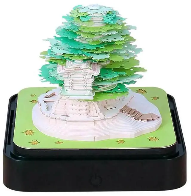 Alt view image 5 of 7 - 2024 Calendar Memo Pad, Desk Calendar With LED Lights 3D Notepad Paper Carving Gift Desktop Decoration For Office B Easy To Use