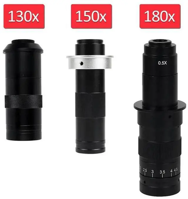 Alt view image 3 of 4 - Magnification Adjustable 130X Zoom C Mount Lens 0.7X-4.5X Magnification For USB Industry Video Microscope Camera Easy Install