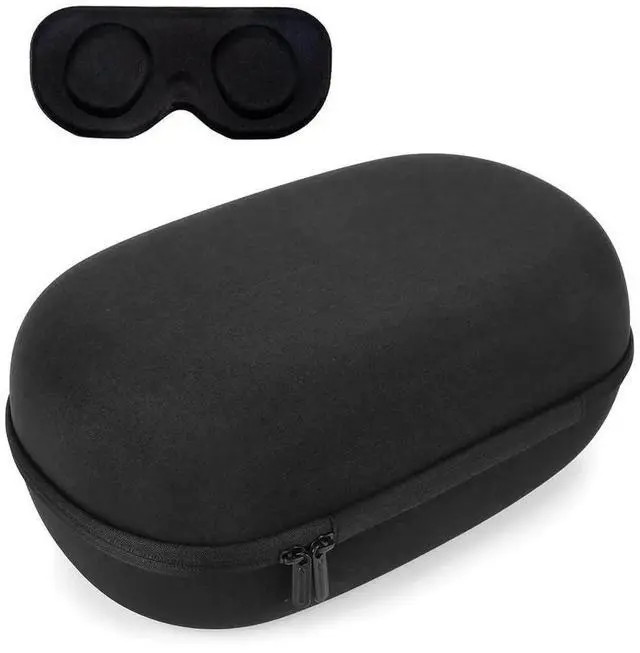 Alt view image 3 of 7 - Carrying Case Bag with Lens Cover Shockproof Portable Bag Mesh Pocket Bag for Quest 3 VR Headset Game Controller