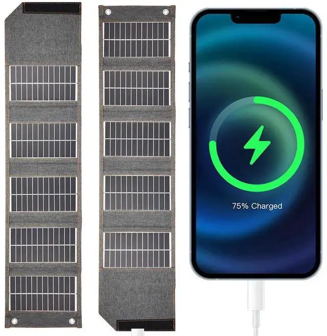 Alt view image 5 of 7 - USB Portable Charger High Conversion Efficiency 10W 5V Foldable Solar Panel Portable Solar Charger 5-Fold for Cell Phone