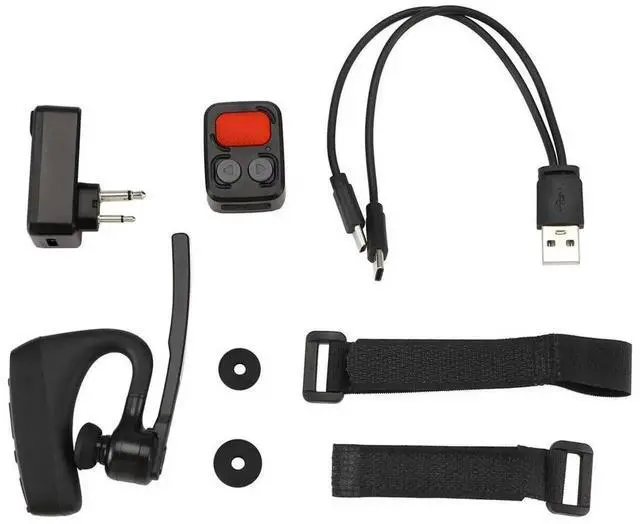 Alt view image 2 of 4 - Walkie Talkie Bluetooth Earphone with M Plug Adapter Wireless PTT Remote Control for Restaurant Hotel