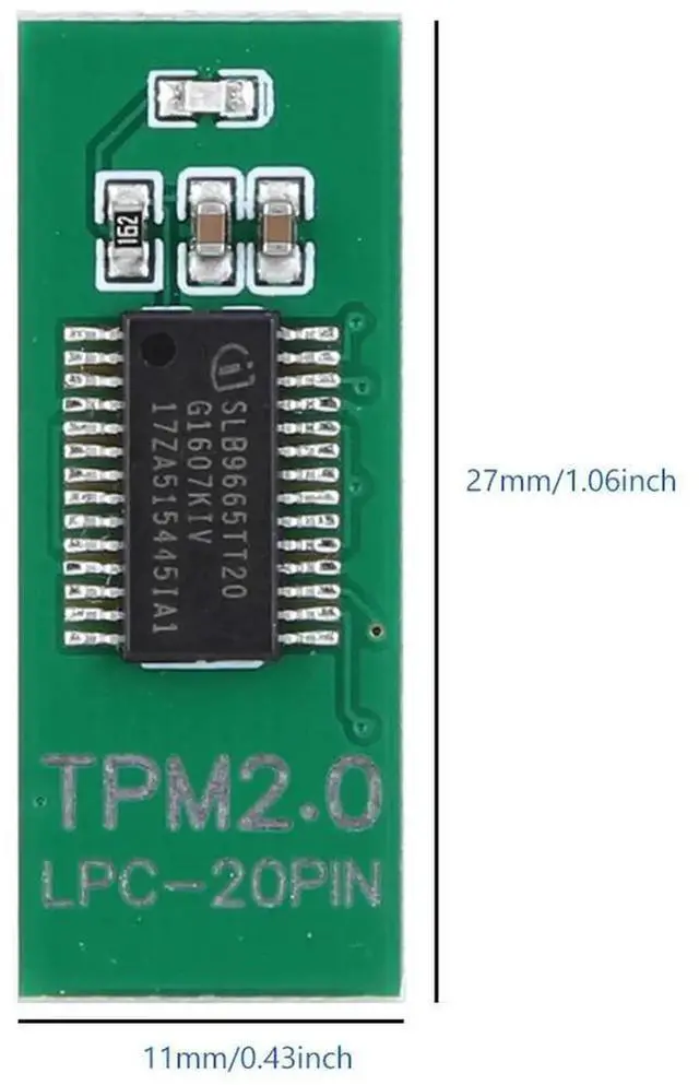 Alt view image 3 of 4 - TPM 2.0 Trusted Platform Module LPC-20PIN Motherboard Card 11 Upgrade Test Replacement Parts for