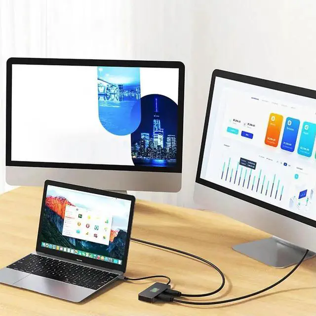Alt view image 2 of 4 - 7 in 1 USB C Docking Station Dual HDMI-Compatible Monitor 3* USB3.0 & 1*USB-C Dual HDMI-Compatible 4K Docking Station USB C Dock