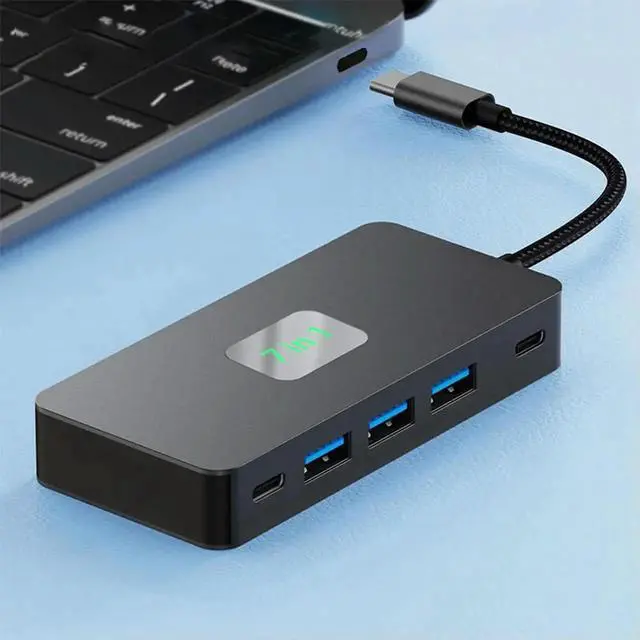 Alt view image 3 of 4 - 7 in 1 USB C Docking Station Dual HDMI-Compatible Monitor 3* USB3.0 & 1*USB-C Dual HDMI-Compatible 4K Docking Station USB C Dock