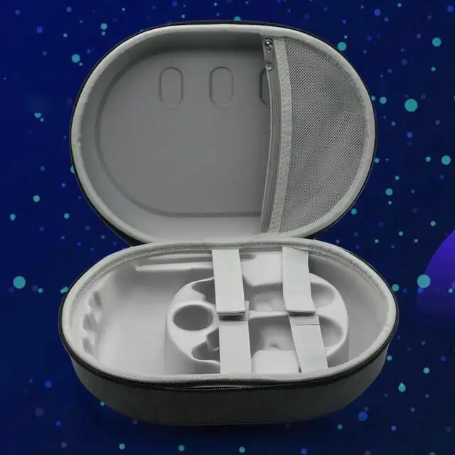 Alt view image 3 of 7 - EVA Hard Box Shockproof Portable Bag with Mesh Pocket Partitioned for Quest 3 VR Headset Controller