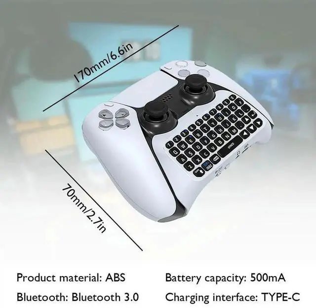 Alt view image 6 of 7 - Gaming Handle Keyboard 3.5mm Keyboard Handle Ergonomics Bluetooth-compatible 3.0 for PS5 Gamepad Mount Mini Keypad