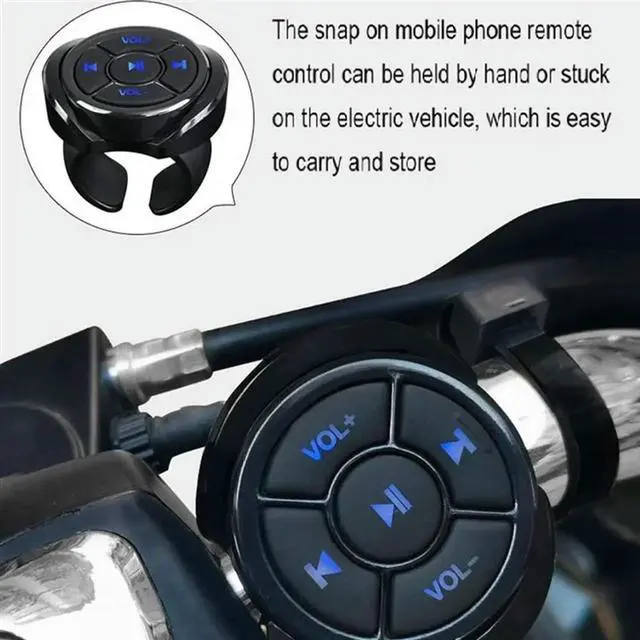 Alt view image 4 of 4 - 3X Wireless Bluetooth Media Button Remote Controller Car Motorcycle Bike Steering Wheel Music Play Remote For Phone