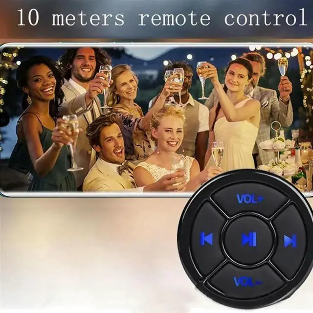 Main image of 3X Wireless Bluetooth Media Button Remote Controller Car Motorcycle Bike Steering Wheel Music Play Remote For Phone