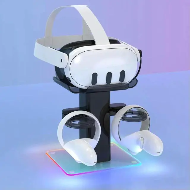 Alt view image 6 of 7 - RGB VR Charging Station Headset Display Stand and Controller Mount VR Display Stand for Quest 3/3S VR Headset & Controllers