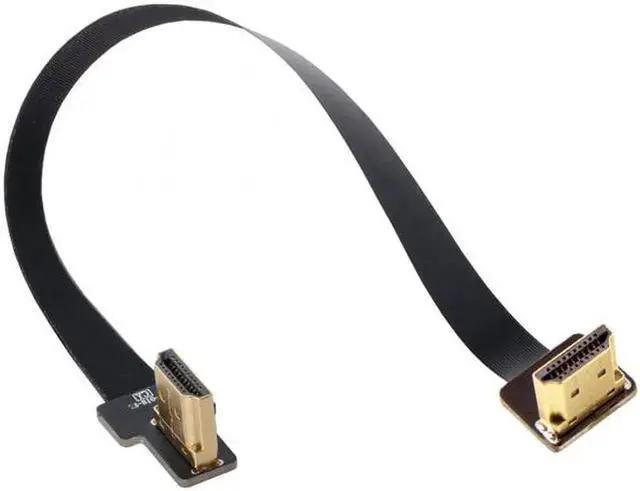 Alt view image 3 of 7 - JAENFONG Dual 90 Degree Right-Up Angled HDMI Type A Male to Male HDTV FPC Flat Cable for FPV HDTV Multicopter Aerial Photography