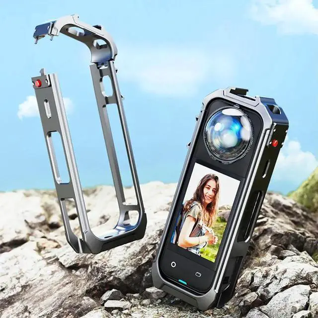 Alt view image 4 of 4 - Rabbit Cage Aluminum Alloy Protective Case Magnetic Quick Release Action Camera Frame for X5 Camera Accessories