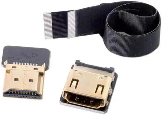 Alt view image 2 of 7 - JAENFONG Straight HDMI Type-A Male to Female FPC Flat Cable for HDTV Multicopter Aerial Photography