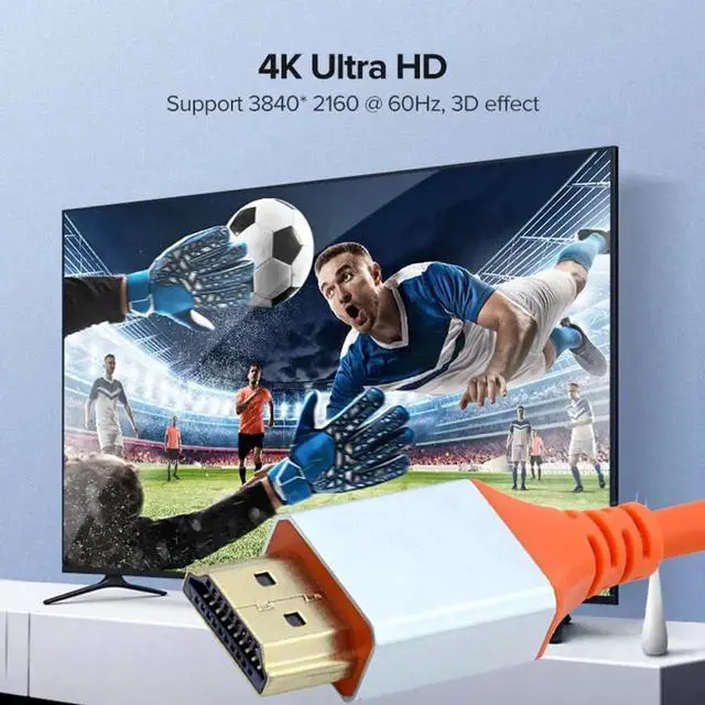 Alt view image 7 of 7 - JAENFONG 1.0M HDMI 4K to HDMI Ultra Soft High Flex HDTV Cable Hyper Super Flexible Cord High Speed Type-A Male to Male for Computer HDTV