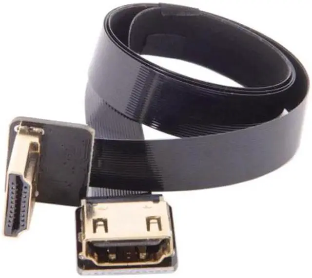Alt view image 2 of 7 - JAENFONGDown Angled 90 Degree HDMI Male to Female FPC Flat Cable for HDTV Multicopter Aerial Photography