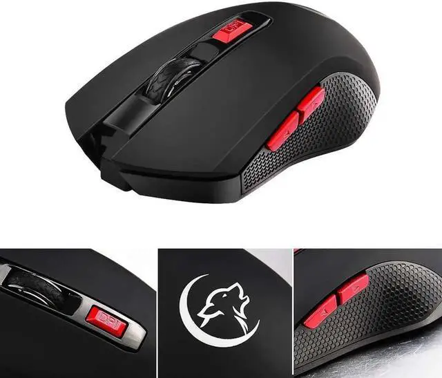 Alt view image 3 of 7 - JAENFONG YWYT G817 Wireless Mouse 2.4G Wireless Gaming Mouse 2400DPI 6 Buttons Optical Ergonomic Mouse with USB Receiver for PC Laptop