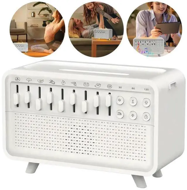 Alt view image 3 of 7 - LED White Noise Speaker Timer Portable BT Speaker Waterless Auto-Off Aroma Diffuser Night Light for Bedroom Living Room Bedside