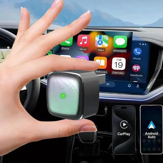 Alt view image 3 of 4 - 2 in 1 Wireless CarPlay Android Auto Adapter Carplay AI Box Auto Connect Wireless CarPlay Adapter for Factory Wired CarPlay Cars