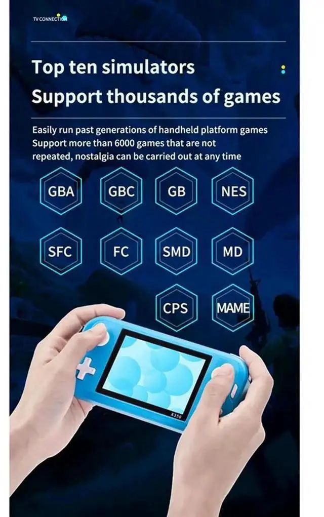 Alt view image 4 of 4 - 3.5Inch Retro Game Console 8G 6800 Games Portable Handheld Game Console Video Game Console E-Book