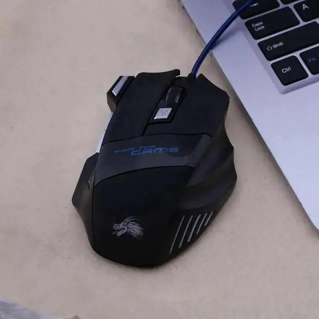 Alt view image 3 of 7 - JAENFONG Wired Gaming Mouse 5500DPI Adjustable 7 Buttons Cable USB LED Optical Gamer Mouse For PC Computer Laptop Mice (Color: Black)