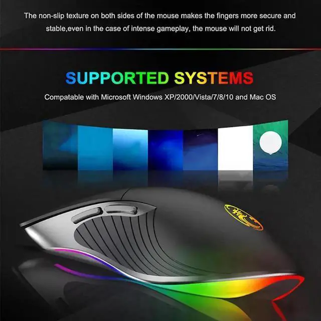 Alt view image 2 of 7 - JAENFONG RGB Wired Gaming Mouse, Wired Mouse Gaming with Chroma RGB Lighting, 6 Programmable Buttons, 6400 DPI, Computer Mouse for Laptop, USB Mouse with 1.8m cable for Windows PC Gamer