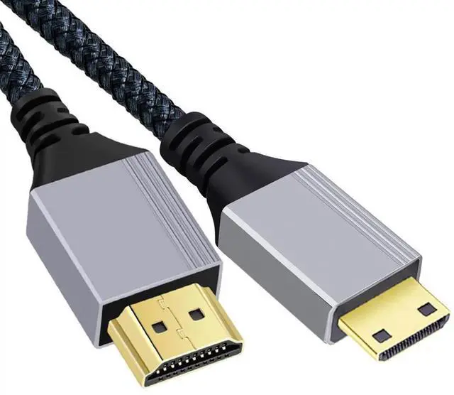 Main image of JAENFONG 0.3m HDMI 2.0 Male to Mini HDMI Type-C Male 4K 60hz Cable with Sleeve Straight Connector for HDTV Computer Laptop Monitor